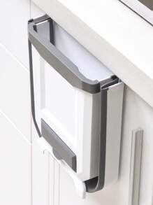 1pc Kitchen Folding Wall-Mounted Trash Can, Hanging Garbage Bag Holder For Cabinet, Creative & Convenient