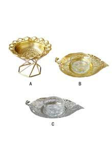 1pc Metal Candle Holder With Pedestal Stand, Gold/Silver Color, Elegant Vintage Style, Suitable For Christmas, Valentine's Day, Thanksgiving, Home Decor, Dining Table, Holiday Decoration
