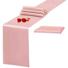 1pc Rose Gold Satin Table Runner, 30x275cm Long, Elegant Tablecloth For Weddings, Parties, Graduations, Engagements - Multicolor - View 2