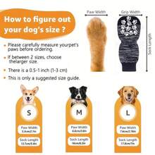 4pcs Anti-Slip Dog Socks With Adjustable Elastic Bands, Paw Protection Socks With Strong Gripping Soles To Prevent Dogs From Slipping On Indoor Hard Wood Floors