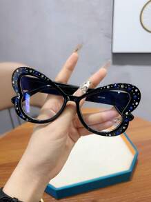 1 件女士时尚塑料无度数透明镜片眼镜，适合日常佩戴和服装装饰 - 無色 - 查看 13