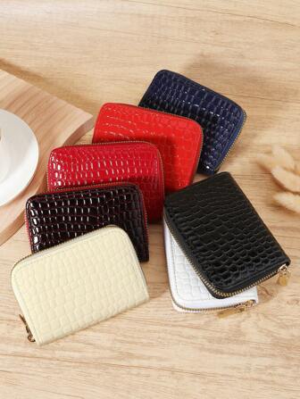 勃艮第包 Charry 红色包 酒红色包，时尚石纹理女士卡夹，带多个卡槽、硬币袋和 ID 窗口 - 超轻便携式钱包，可存放信用卡、银行卡和现金，非常适合送给女朋友、母亲、老师或亲人，非常适合旅行、工作、购物和日常使用，时尚实用的设计，适合学校、办公室和户外活动