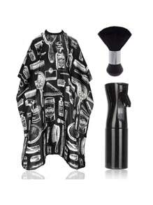 1/2/3 pièces Cape de coiffure professionnelle pour barbier, Cape de coupe de cheveux avec brosse à duster de cou, Tablier de coiffure, Châle de teinture capillaire, Brosse de nettoyage, Bouteille de vaporisateur de salon de coiffure, Bouteille de vaporisateur de coiffure, Bouteille de vaporisateur d'alcool, Bouteille de vaporisateur haute pression, Accessoires de coiffure (Halloween, Costume Party, Robe de fête, Accessoires de festival, Bandeau de jeu de rôle), Rentrée scolaire, Accessoires de voyage, Accessoires pour cheveux pour femmes