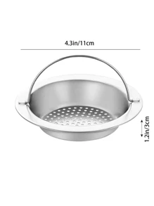 1pc Drain Hair Catcher With Handle, Stainless Steel Circular Drain Cover For Shower, Anti Sink Clogging, Floor Cover Shower Drain Hair Outlet Filter, For Bathroom Tub And Kitchen, Bathroom Tools Home Bathroom Decor Fall Decor Back To School - Multicolor - View 4