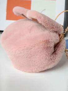 1 件毛绒兔子斜挎包，可爱韩式毛绒手提包，秋冬