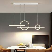 现代 LED 水晶吊灯，三色变色照明 - 金色点缀，适用于餐厅、酒吧和卧室天花板装饰 - 易于安装，无需遥控器 - 彩色 - 查看 5