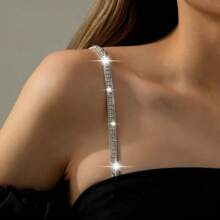 6 pezzi/2 pezzi Nuovo sottotipo di reggiseno anti-luce, senza spalline, con laccetti per collo e spalline, chiusura a farfalla, spalline invisibili antiscivolo, ampi ganci per reggiseno con strass, stile brillante europeo e americano, sexy e alla moda