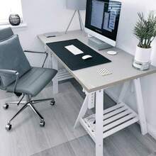 Rectangular, Easy-Clean Non-Slip Desk Chair Mat For Hardwood & Tile Floors - Striped Polyester, Machine Washable, Waterproof Gaming And Office Carpet - Frosted - View 7