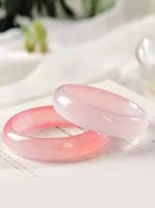 Farbverlauf-Armreif aus natürlichem Amethyst, rosafarbener Jade-Armreif, Pfirsichquarz-Armreif, minimalistische Mode-Schmuckkollektion für Frühling/Sommer, Schmuckgeschenk zum Valentinstag, für die beste Freundin, Freundin zum Geburtstag (mit Verpackung)