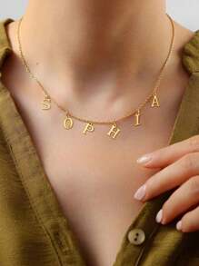 Collier personnalisé avec initiale pour femmes, collier avec lettre A-Z, collier en acier inoxydable, cadeau de la Saint-Valentin pour votre petite amie, vintage, sobre, élégant, mode automne, old money, fête des mères, pour anniversaires, remise des diplômes, bal de promo, soirée, fournitures scolaires, pour adolescents, élèves de collège, lycéens, étudiants d'université, première année, deuxième année, première année