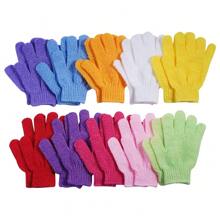 1/10 Pairs Exfoliating Bath Gloves, 100% Nylon, Double-Sided For Removing Dead Skin, Spa, Massage, Shower Body Bathing Accessories