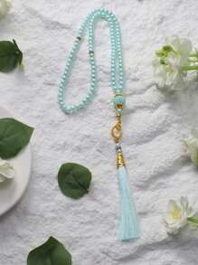 1 pieza Pulsera de cuentas de oración de acrílico de 6 mm, 99 piezas, hecha a mano, de estilo minimalista y de moda (múltiples colores), marca Tasbin
