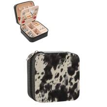 1pc Animal Print (Leopard & Cow) Faux Leather Jewelry Box, Detachable And Stylish, Suitable For Valentine's Day, Mother's Day, Birthday, Graduation Gifts