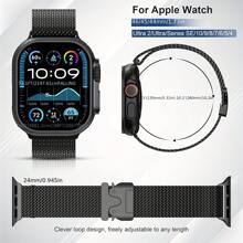 1pc Milanese Loop Apple Watch Band Strap Compatible With Apple Watch S10 46mm 42mm Ultra 38/40/41/42/44/45/49mm Metal Band Compatible With Watch Series 10 9 6 5 SE 7 8 4 3 2 1 Strap Bracelet Smart Watch Accessories