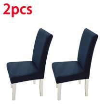 1/2/4/6 piezas Fundas de silla de microfibra de color liso