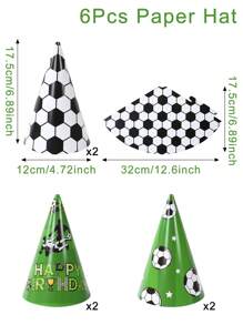 6 pezzi Cappellini di carta a tema calcio per festa di compleanno, cappellini fai-da-te mini per festa, decorazioni per festa di compleanno a tema calcio, decorazioni doccia bebè, cappellini per festa, decorazioni per festa di compleanno, regali per festa di compleanno, bomboniere per festa, cappellini da festa, artigianato per il tempo libero