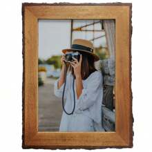 8x12 Wood Picture Frames, Live Edge Rustic Photo Frame 12x8 Poster Frame 8 X 12 Frames For Tabletop Or Wall Mounting Display Farmhouse Decor, Brown