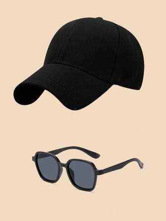 1 件儿童棒球帽（带时尚眼镜套装）儿童帽子，适合夏季海滩外出佩戴