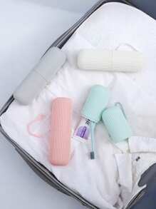2pcs Mouthwashing And Brushing Cups Simple Tooth Cylinder Toothpaste Cover Portable Travel Suit Couple Toothbrush Box Dental Storage Box