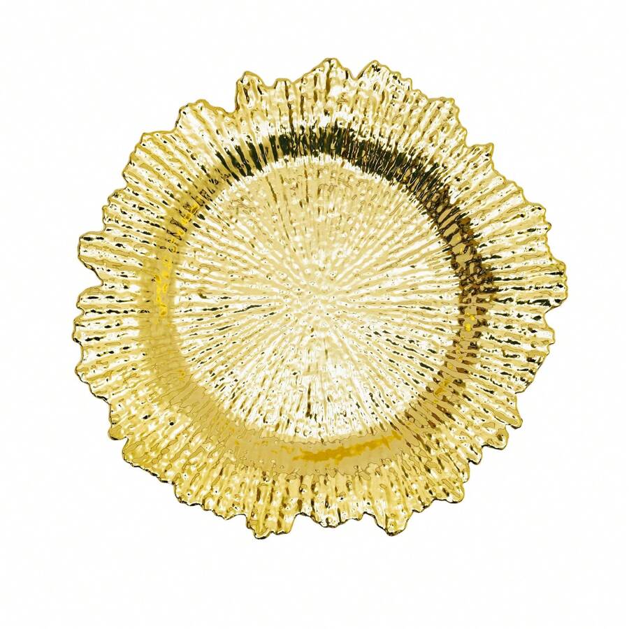 13 Inch Charger Plates Round Plastic Reef Plate Chargers For Dinner Plates Wedding Party Elegant Decoration Place Mats Gold - Gold - View 1