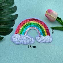 1-3 件彩虹亮片刺绣补丁服装配件 DIY 工艺品适用于衣服、包包、鞋子、帽子、笔记本电脑、家居装饰、礼品 - 彩色 - 查看 4