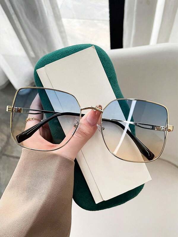1 Stück neue Mode Metallrahmen Modebrillen, minimalistische stilvolle unisex Brillen für Lässig, Outdoor, Strand, Clubwear (Brillenetui nicht enthalten)