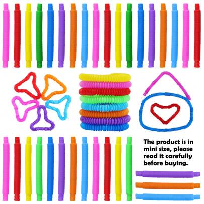 4/8/16/24/32 件迷你 Pop Tubes 烦躁玩具，缓解焦虑压力的玩具，适合生日派对礼物，圣诞礼物袋填充物（颜色随机）