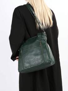 全新 PU 皮革女士包 软皮大容量单肩斜挎包 复古休闲手提包