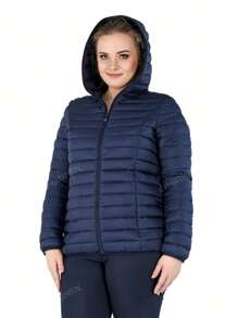 Piumino da donna taglie forti Cappotto ripiegabile con cappuccio imbottito leggero trapuntato