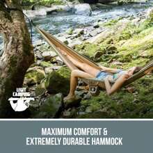 Legit Hamaca de camping – Hamacas – Hamaca para 2 personas – Hamaca de árbol – Hamaca doble – Hamaca portátil – Hamaca – Hamaca – Hamaca de viaje – Hamacas para exterior – Hamaca resistente - Grafito/Verde mar - Ver 2