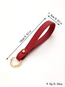 1 pièce Nouveau porte-clés en cuir de couleur unie, sangle de poignet, accessoire de sac à bandoulière, chaîne de clé de voiture à la mode, accessoire de voiture détachable, breloques scolaires