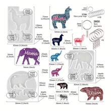 1/18pcs Resin Animal Home Keychain Silicone Mold Set Keychain Ring Resin Animal Series Bear Alpaca Elephant Silicone Mold Epoxy Jewelry Casting Kit - Animal - View 11
