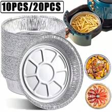 10/20 pièces Doublures rondes en feuille d'aluminium pour friteuse à air