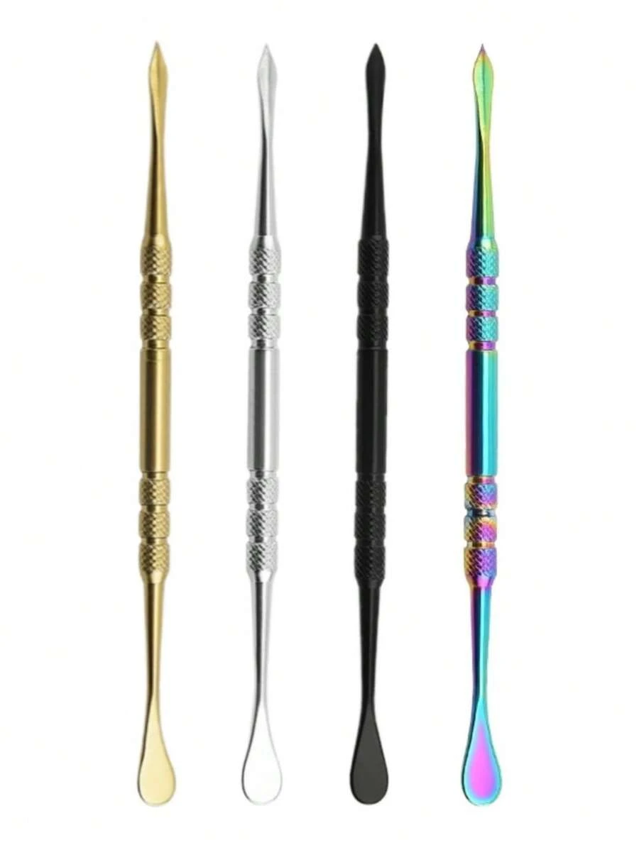 1 Stück doppelseitige Pfeifenlöffel aus Edelstahl, Titanium doppelseitige Pfeifenreiniger, Stopfteer-Schnitzwerkzeuge, Raucher-Accessoires, Spaßgeschenke