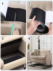 2 卷 - 防滑沙发垫胶带，5/10 厘米宽带强力胶带，适用于织物、户外露台垫，可用于地毯垫防滑固定，双面防滑沙发垫固定条，非常适合地毯和墙壁，沙发垫支撑