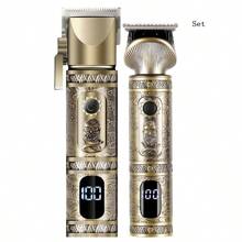 1pc USB Rechargeable 10W Electric Hair Clipper, Multi-Function Hair Carving Trimmer, Razor Shaver Kit - Bronze - View 5
