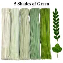 151Pcs St. Patrick's Day Macaron Green Pipe Cleaner Kit For Botanical Crafts & Shamrock Decor – St. Patrick's Day DIY Supplies With Flexible Chenille Stems, Sparkly Metallic Pipe Cleaners Bulk For St. Patricks Valentine's Handmade Christmas DIY Crafts