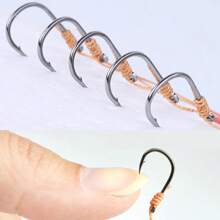 5袋高碳钢鱼线钩，配5个单钩，可搭配旋转钓组、路亚、水坠等，3#-13#