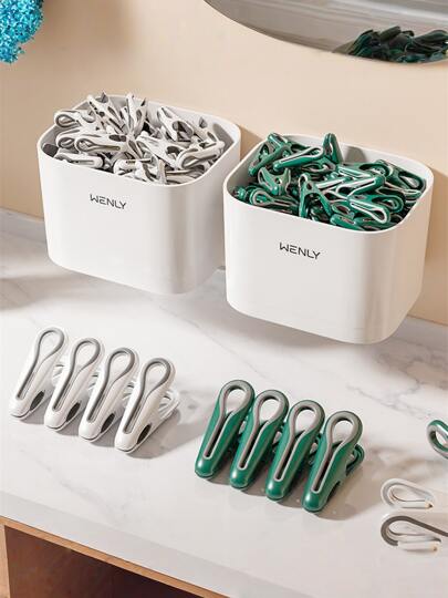 Clips Clothes No Marks Strong Fixation Sock Clips With Storage Baskets Household Windproof Anti Slip Household Accessories Storage Basket + Seamless Peacock Clips, Clothes Drying Clips, Strong Fixed Socks Clips, Storage Baskets, Household Windproof And Non-Slip Dormitory Household Artifacts, Random Logo On Storage Basket, Clothes Pins No Trace Drying Clothes Fixed Sock Clips Storage Basket, A Household Anti-Slip Tool, Clothes Pins