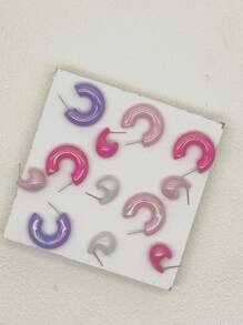 12-6 件套彩色泪珠吊坠耳环，适合女士，可爱的珠宝，适合日常佩戴或节日礼物 - 彩色 - 查看 5