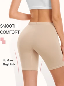 2 piezas Pantalones de seguridad informales de cintura media sin costuras para mujeres, pantalones cortos tipo bóxer para mujeres, pantalones cortos antirozamiento, ropa interior y pantalones cortos para bicicleta