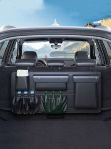 1pc Car Storage Bag, Multi-Functional Trunk Organizer Box, Large Capacity Universal Car Accessories Pouch - Black - View 4