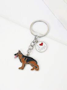 1pc Metal Brown Wolf Dog Key Chains Pet Dog Animal Charms School Bag Pendant Car Keyring Boyfriend Gift