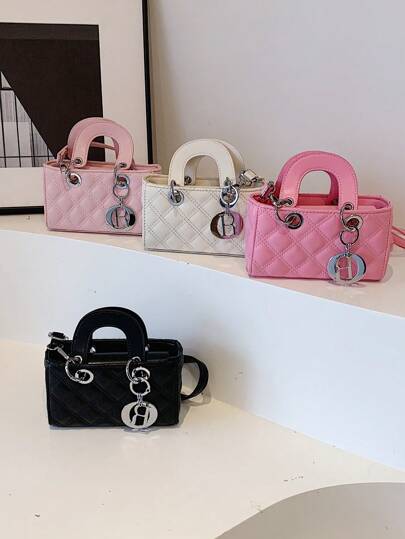 Geanta de mana cu breloc brodata in stil european si american nou, geanta de umar, poseta pentru telefon