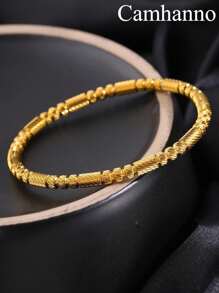 Camhanno 6/1 Vòng tay thép không gỉ mạ vàng 18K, thích hợp cho các buổi tụ họp và đeo hàng ngày, phong cách Châu Âu và Châu Mỹ, mạ chân không chống đổi màu, trang sức đeo tay tinh tế và sang trọng, quà tặng lý tưởng - Vàng - Xem 12