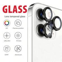 CSDZ 6PCS For Lens Metal Ring Protector Glass Compatible With IPhone 15 12 11 13 14 Pro Max Mini Camera Lens Protection On Compatible WithIPhone 15Pro 14Pro 12Pro 13Pro 11Pro Max 14Plus 15Plus Camera Protector - Black - View 3