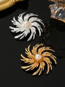 1 st. Goud & 1 st. Platina Koperlegering Vintage Vergulde Broche Pins, Geschikt Voor Dagelijks, Feest En Speciale Evenementen, Retro Europese Stijl, Collectie