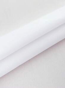 1 pieza de tela de poliéster blanco de sarga, material de tejido llano para uniforme/mantel - Blanco - Ver 3