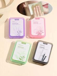 600pcs/Box Fragrant Oil Blotting Paper, Unisex, Oil Control & Facial Cleansing, Green Tea/Lavender/Rose Scent - Multicolor - View 1