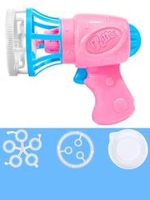 1set Plastic Bubble Machine Handheld Automatic Little Dinosaur Bubble Gun Electric Gift Toys, Birthday Gifts, Outdoor Parties(Does Not Include AA Batteries And Bubble Liquid)/Some Accessories, Text And Patterns Are Random